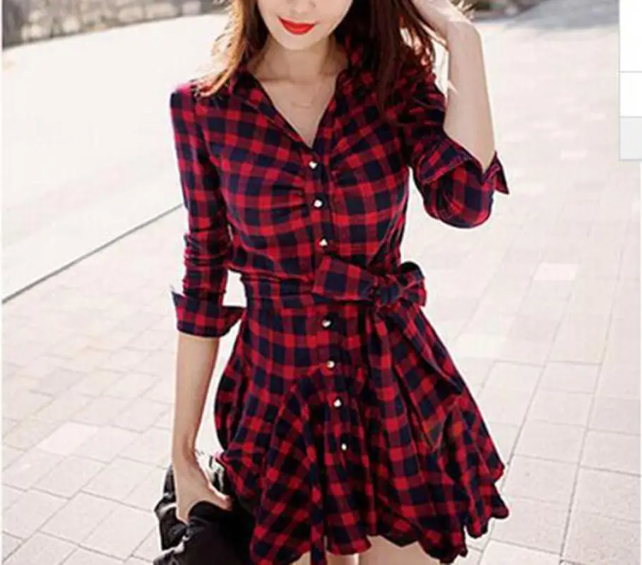 Dress New Winter Women Retro Vintage Red Plaid Print Long Sleeve Shirt Dresses For Ladies Spring And Autumn Dresses For Women
Dress New Winter Women Retro Vintage Red Plaid Print Long Sleeve Shirt Dresses For Ladies Spring And Autumn Dresses For Women