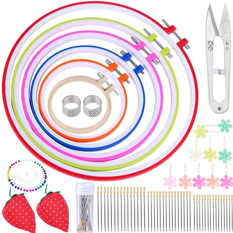 LMDZ 6 Pcs Embroidery Hoop Sets Needlework Kits Cross Stitch Large Eye Stitching Beading Needle Sewing Crafts Supplies
LMDZ 6 Pcs Embroidery Hoop Sets Needlework Kits Cross Stitch Large Eye Stitching Beading Needle Sewing Crafts Supplies