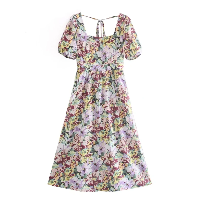 Women Vintage Floral Print Backless Midi Dress 2022 Spring Puff Sleeve Female Clothes Casual Lady Slim Vestido D9203
Women Vintage Floral Print Backless Midi Dress 2022 Spring Puff Sleeve Female Clothes Casual Lady Slim Vestido D9203