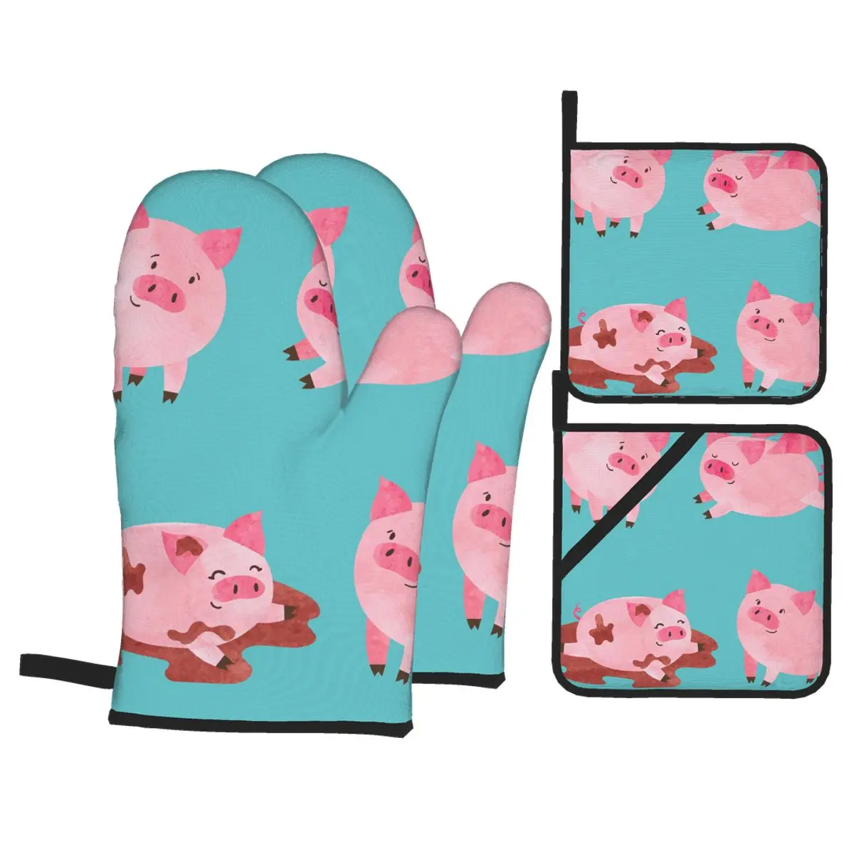 4pcs Oven Mitts Polyester Baking Insulation Gloves Watercolor Pigs Microwave Heat Resistant Kitchen Gloves Oven Potholder Pad
4pcs Oven Mitts Polyester Baking Insulation Gloves Watercolor Pigs Microwave Heat Resistant Kitchen Gloves Oven Potholder Pad