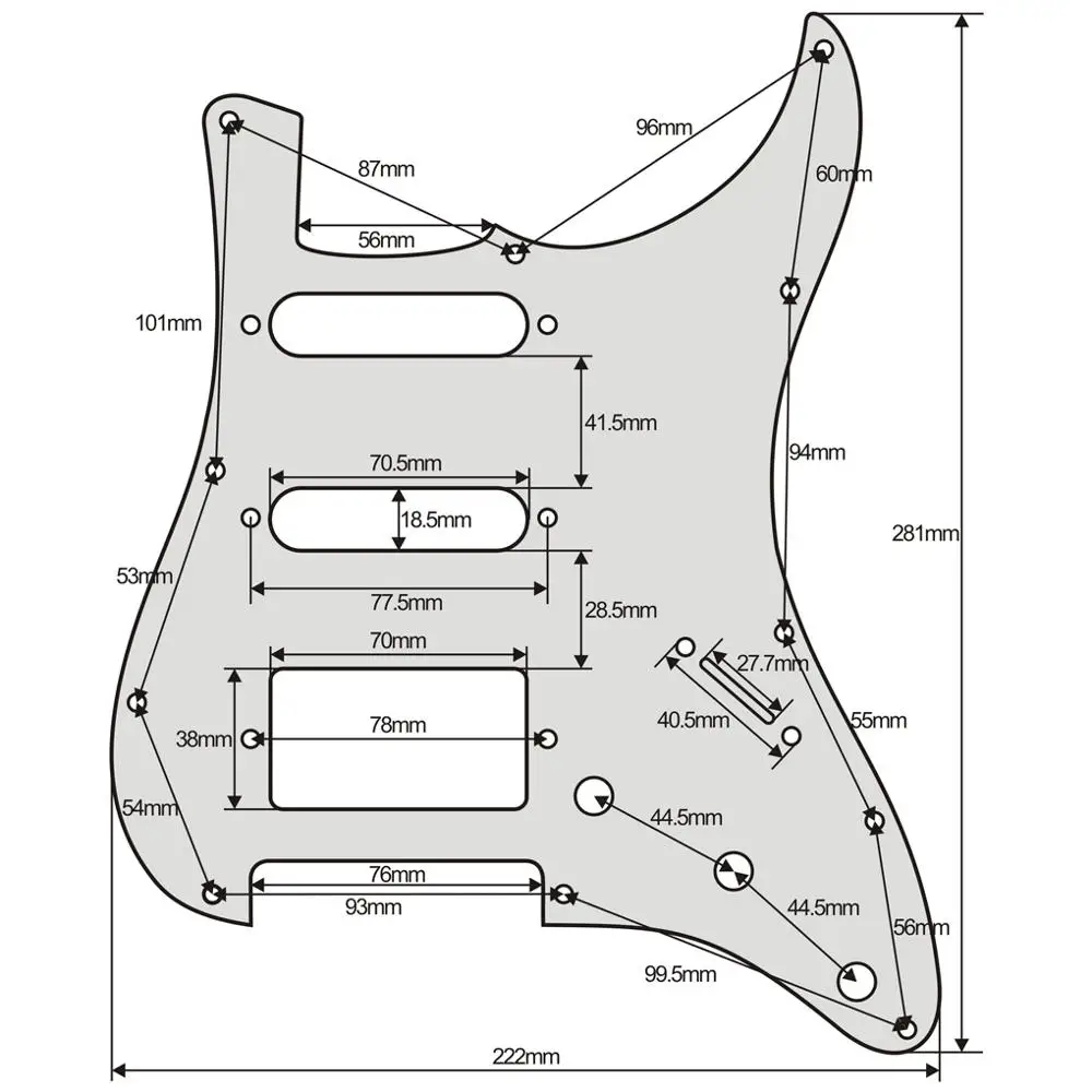Четырехслойная электрогитара Flor stratt Pickguard SSH + задняя пластина винты для