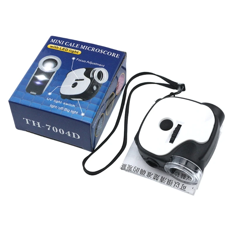Microscope 55X Mini Pocket Portable Microscope with Led Lamp Uv Light Foldable Jewelry High Power Magnifying Glass
Microscope 55X Mini Pocket Portable Microscope with Led Lamp Uv Light Foldable Jewelry High Power Magnifying Glass