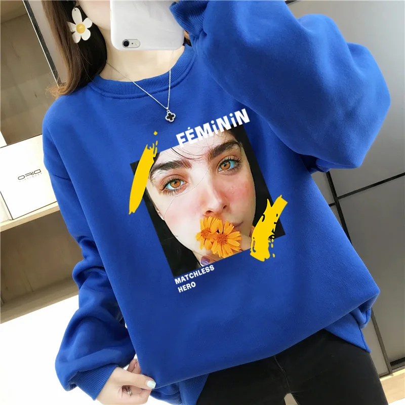 Fall/Winter Loose Sweatshirt Woman Portrait Print Round Neck Knit Pullover Long Sleeve Top Harajuku Fashion Sweatshirt
Fall/Winter Loose Sweatshirt Woman Portrait Print Round Neck Knit Pullover Long Sleeve Top Harajuku Fashion Sweatshirt