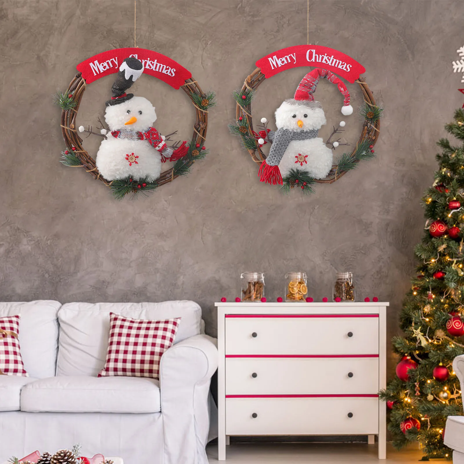 Christmas Wreaths Christmas Snowman Wreath Pre-Lit Artificial Christmas Wreath Christmas Front Door Wreath Christmas Ornamen
Christmas Wreaths Christmas Snowman Wreath Pre-Lit Artificial Christmas Wreath Christmas Front Door Wreath Christmas Ornamen