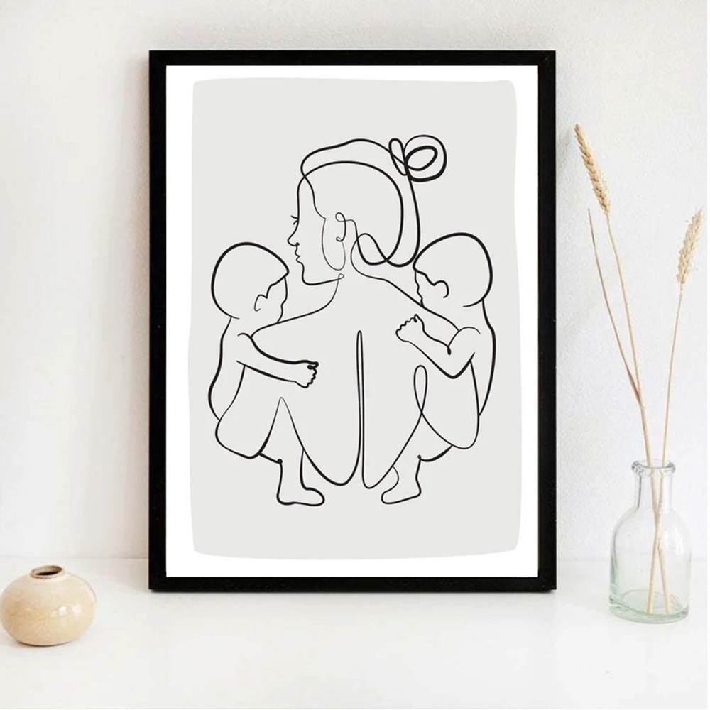 Family Portrait Mom Two Baby Art Line Drawing Posters Abstract Minimalist Wall Canvas Print Painting Nursery Decorative Pictures
Family Portrait Mom Two Baby Art Line Drawing Posters Abstract Minimalist Wall Canvas Print Painting Nursery Decorative Pictures