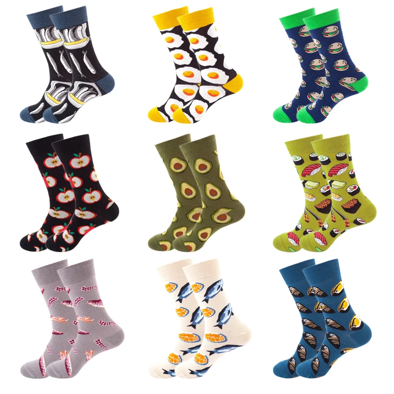New Women Socks Funny Cute Cartoon Fruits Fish avocado sushi burger Food Happy novelty Mens Breathable skateboard Socks meias
New Women Socks Funny Cute Cartoon Fruits Fish avocado sushi burger Food Happy novelty Mens Breathable skateboard Socks meias
