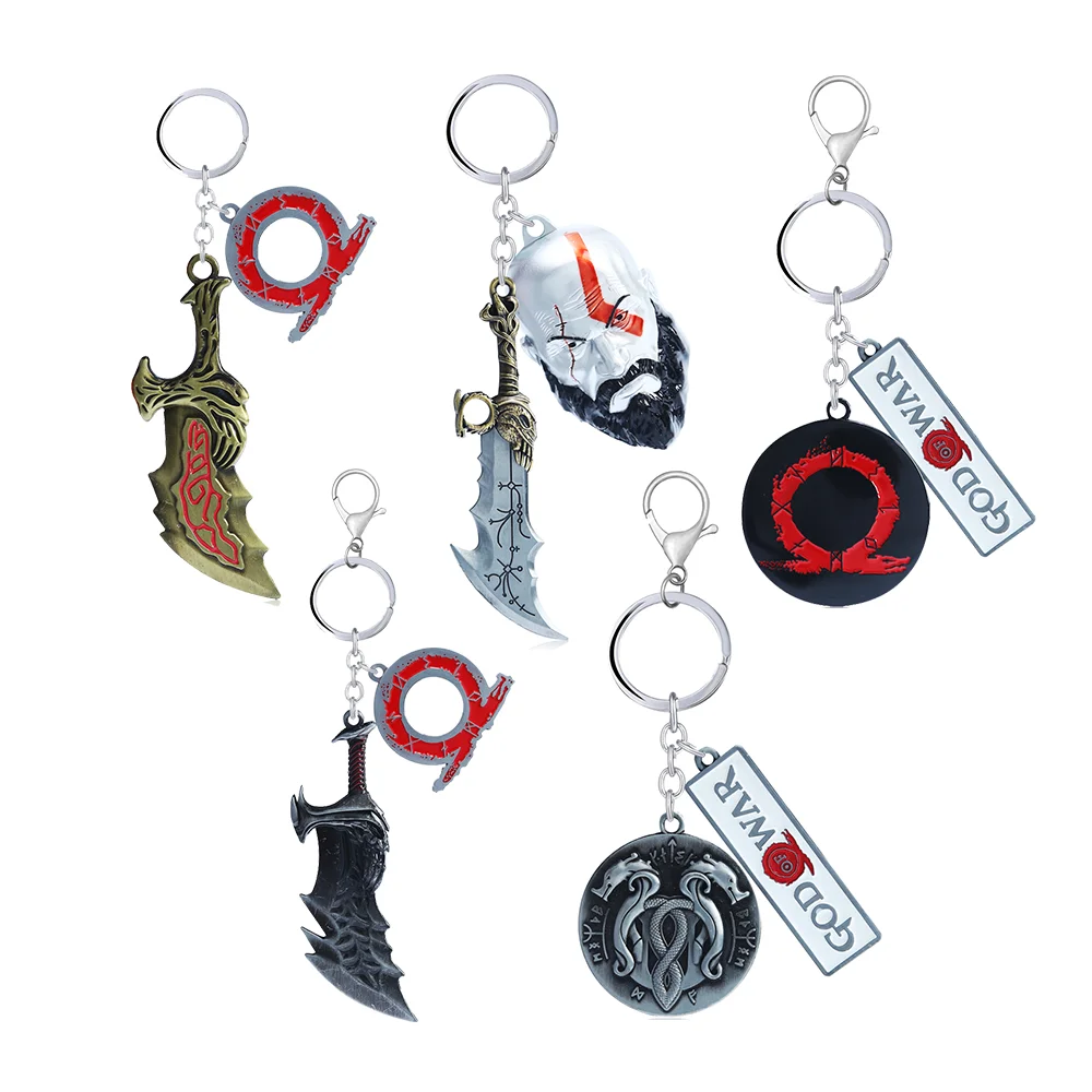 Game God Of War 4 Keychain Mural Snake Shield Axe Weapon Kratos Mask Blades of Chaos Key Holder Bag Pendant Men Jewelry Llaveros
Game God Of War 4 Keychain Mural Snake Shield Axe Weapon Kratos Mask Blades of Chaos Key Holder Bag Pendant Men Jewelry Llaveros