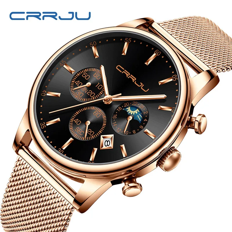 Часы CRRJU Мужские кварцевые с хронографом, модные брендовые люксовые спортивные, из нержавеющей стали, 2266
Часы CRRJU Мужские кварцевые с хронографом, модные брендовые люксовые спортивные, из нержавеющей стали, 2266
