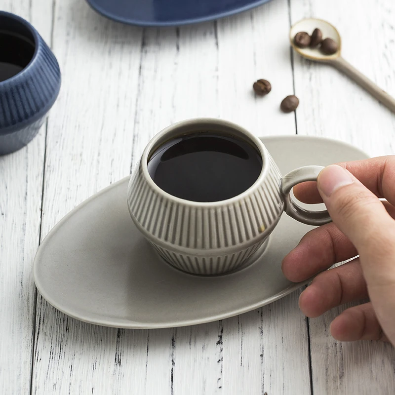 

120ml Japan Style coffee cup set mini retro espresso cup mug ceramic blue breakfast cup Small fresh gift CL10250957 cute mug