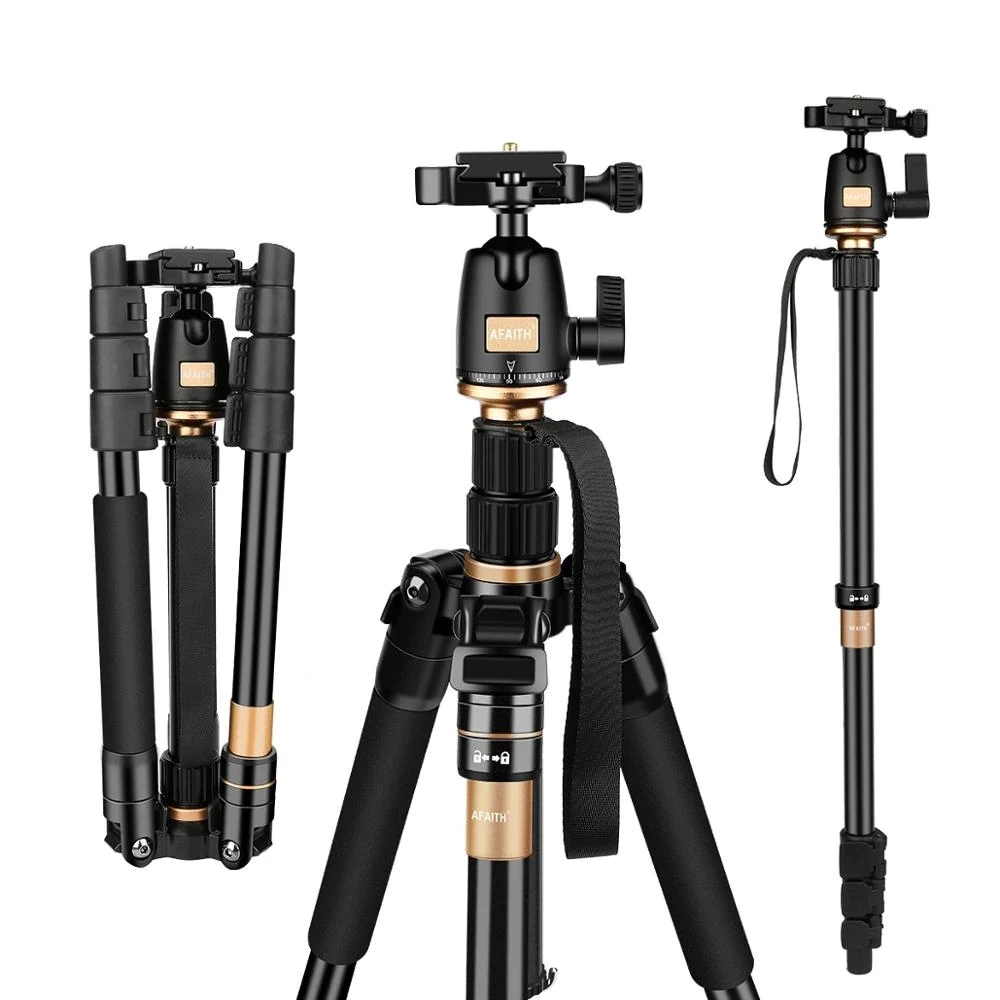 AFAITH QZSD Q555 Tripod for DSLR Camera Ultra Compact Lightweight Aluminum Travel Monopod with Ball Head Quick Release Plate
AFAITH QZSD Q555 Tripod for DSLR Camera Ultra Compact Lightweight Aluminum Travel Monopod with Ball Head Quick Release Plate