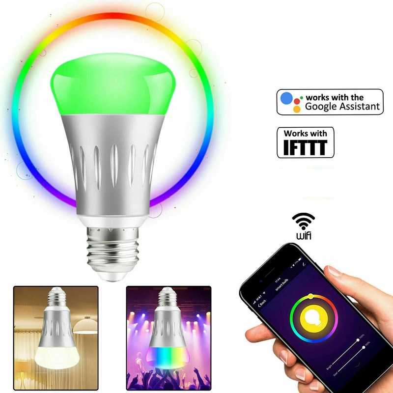 Dimmable Wifi Smart Light Bulb Lamp E27 7W 850LM 6000K RGB LED Light Bulb for Alexa Google Home Voice Control
Dimmable Wifi Smart Light Bulb Lamp E27 7W 850LM 6000K RGB LED Light Bulb for Alexa Google Home Voice Control