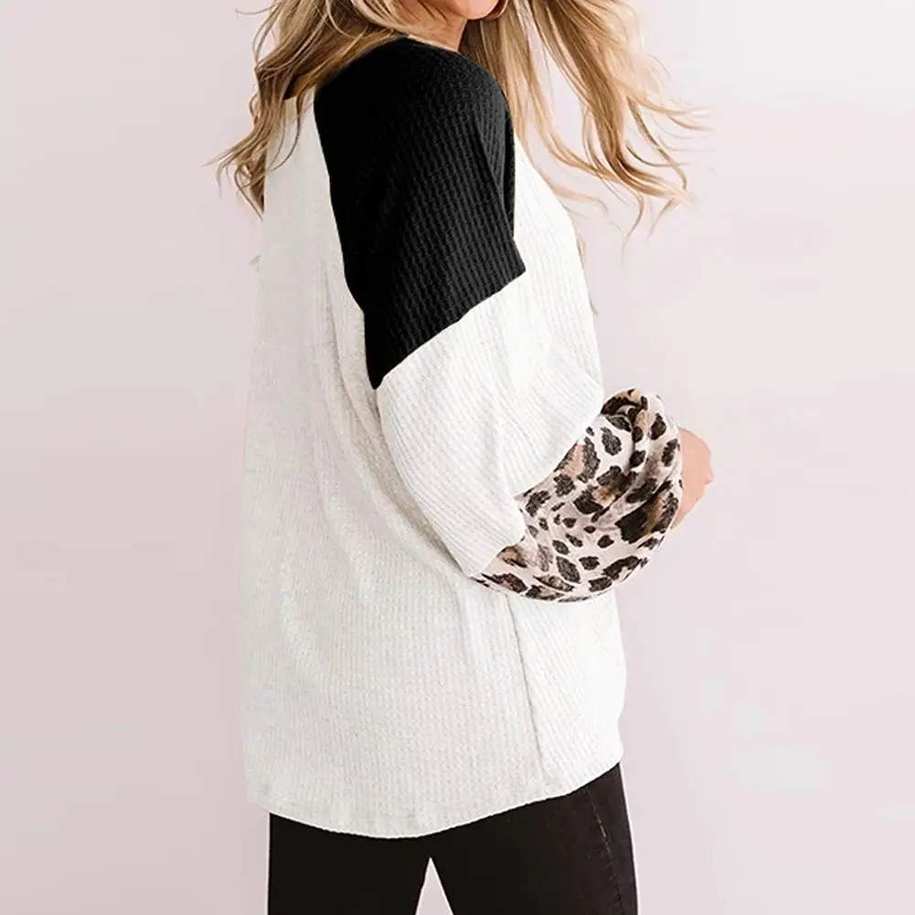 Women Casual Leopard Long Sleeve Waffle Blouse Twist Knot Loose Shirt Sweater Tops Women's clothes vintage tshirt tee
Women Casual Leopard Long Sleeve Waffle Blouse Twist Knot Loose Shirt Sweater Tops Women's clothes vintage tshirt tee