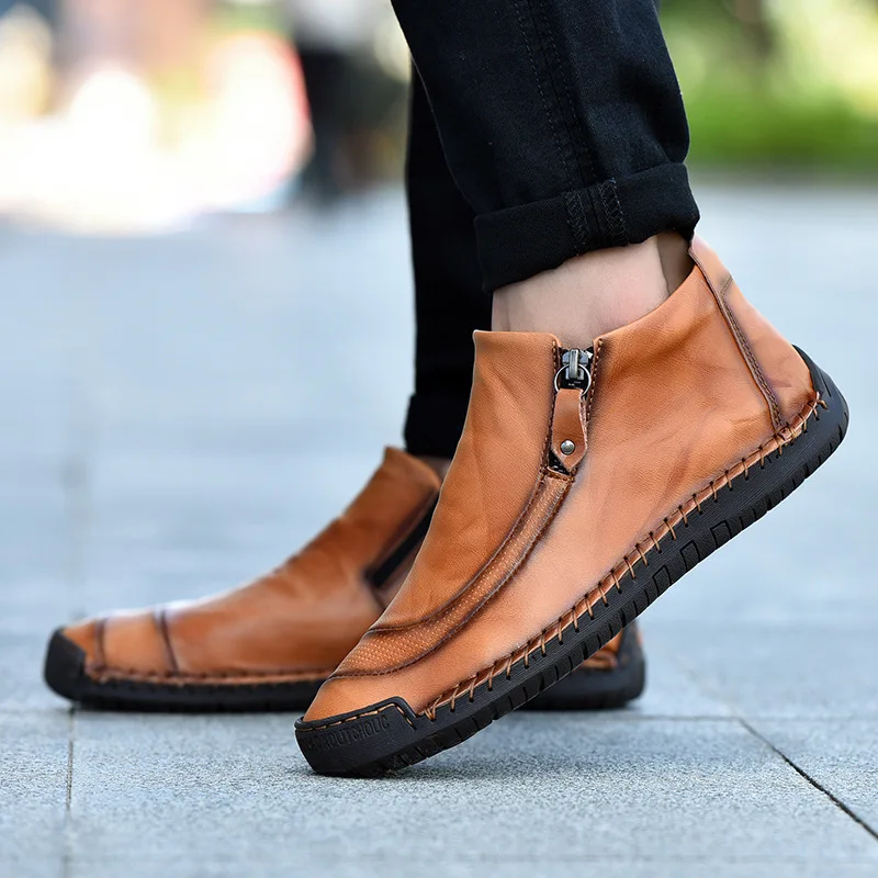 2021 winter new men's leather shoes, leather casual shoes, handmade large size shoes, mid-top and cotton shoes, men's trend
2021 winter new men's leather shoes, leather casual shoes, handmade large size shoes, mid-top and cotton shoes, men's trend