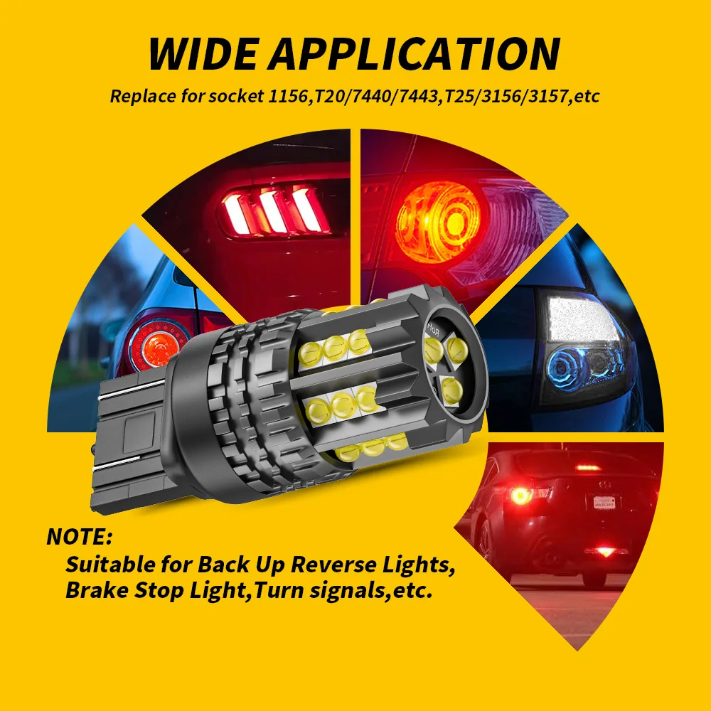 DXZ 2 шт. 1156 BA15S P21W светодиодный 1157 T20 T25 Canbus 24-SMD 7440 3156 3157 S25 задний указатель поворота