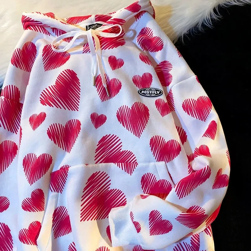 Korean style blouse female sweet and cute hand-painted street park loose round neck warm long-sleeved love hooded sweater jacket
Korean style blouse female sweet and cute hand-painted street park loose round neck warm long-sleeved love hooded sweater jacket