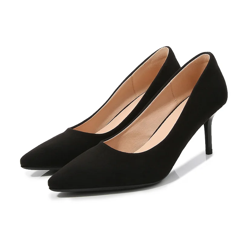 2021 Summer Pumps Heels Black Suede High Heels Pointed Toe Stiletto Professional Leather Office Work Shoes Chaussures Femme
2021 Summer Pumps Heels Black Suede High Heels Pointed Toe Stiletto Professional Leather Office Work Shoes Chaussures Femme