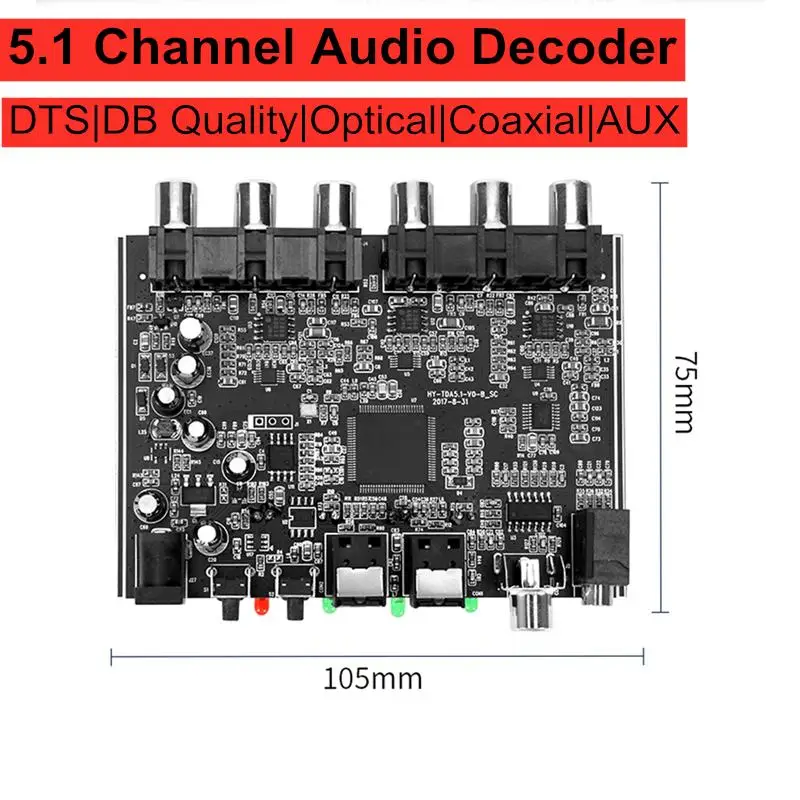 Модуль DAC 5 1 канал AC 3 PCM Цифровой оптический коаксиальный DTS RCA Hi Fi стерео аудио