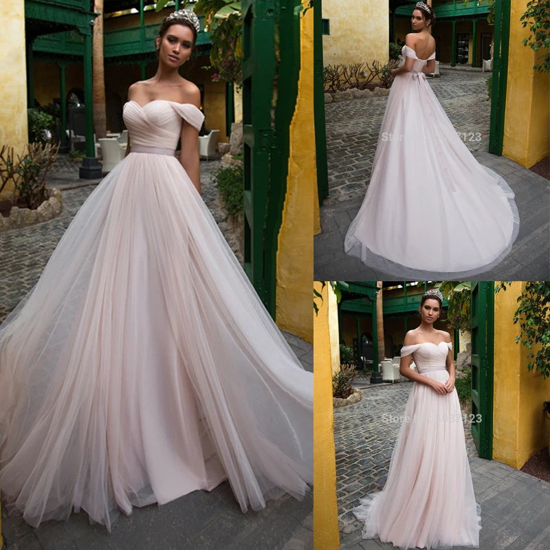 Pink Tulle Wedding Dresses with Sleeves 2021 Off Shoulder Sweetheart Lace Up Floor Length Wedding Bridal Gowns Vestido de noiva
Pink Tulle Wedding Dresses with Sleeves 2021 Off Shoulder Sweetheart Lace Up Floor Length Wedding Bridal Gowns Vestido de noiva
