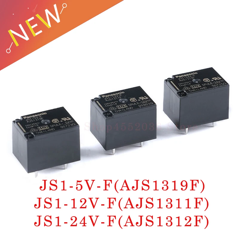 2PCS/LOT Relay 5PIN 10A JS1-5V-F JS1-12V-F JS1-24V-F AJS1319F AJS1311F AJS1312F 
2PCS/LOT Relay 5PIN 10A JS1-5V-F JS1-12V-F JS1-24V-F AJS1319F AJS1311F AJS1312F