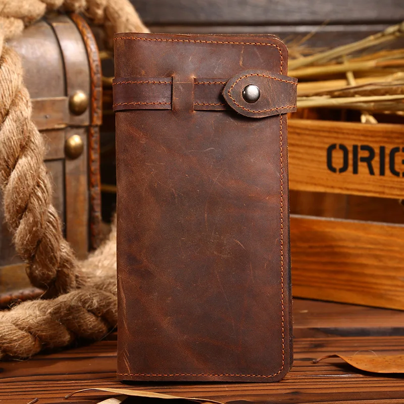Pure Handmade Vintage Crazy Horse Leather Men wallets Casual Long design Zipper Genuine Leather Purses
Pure Handmade Vintage Crazy Horse Leather Men wallets Casual Long design Zipper Genuine Leather Purses