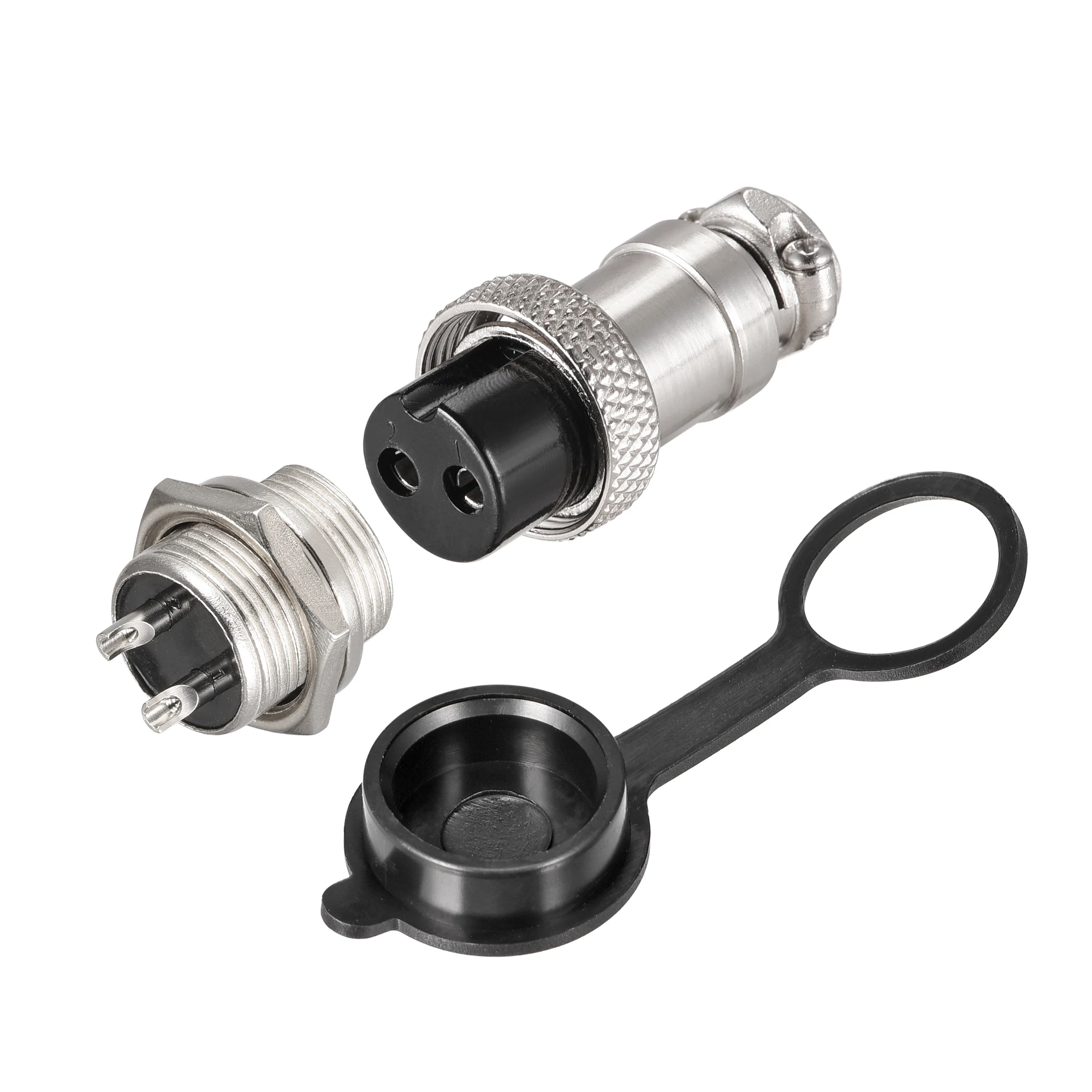 

2Set GX16 16mm 2 Terminals 7A 400V Aviation Connector Waterproof Dust Cap Male Female Panel Connector Fittings with Plug Cover