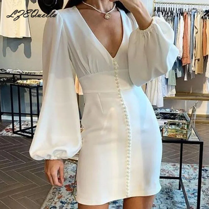 LZEQuella Sexy V Neck Women's Summer Dress White Lace Long Sleeve Mini Party Dress Autumn Ruffle Elegant Clothes NZ2439
LZEQuella Sexy V Neck Women's Summer Dress White Lace Long Sleeve Mini Party Dress Autumn Ruffle Elegant Clothes NZ2439