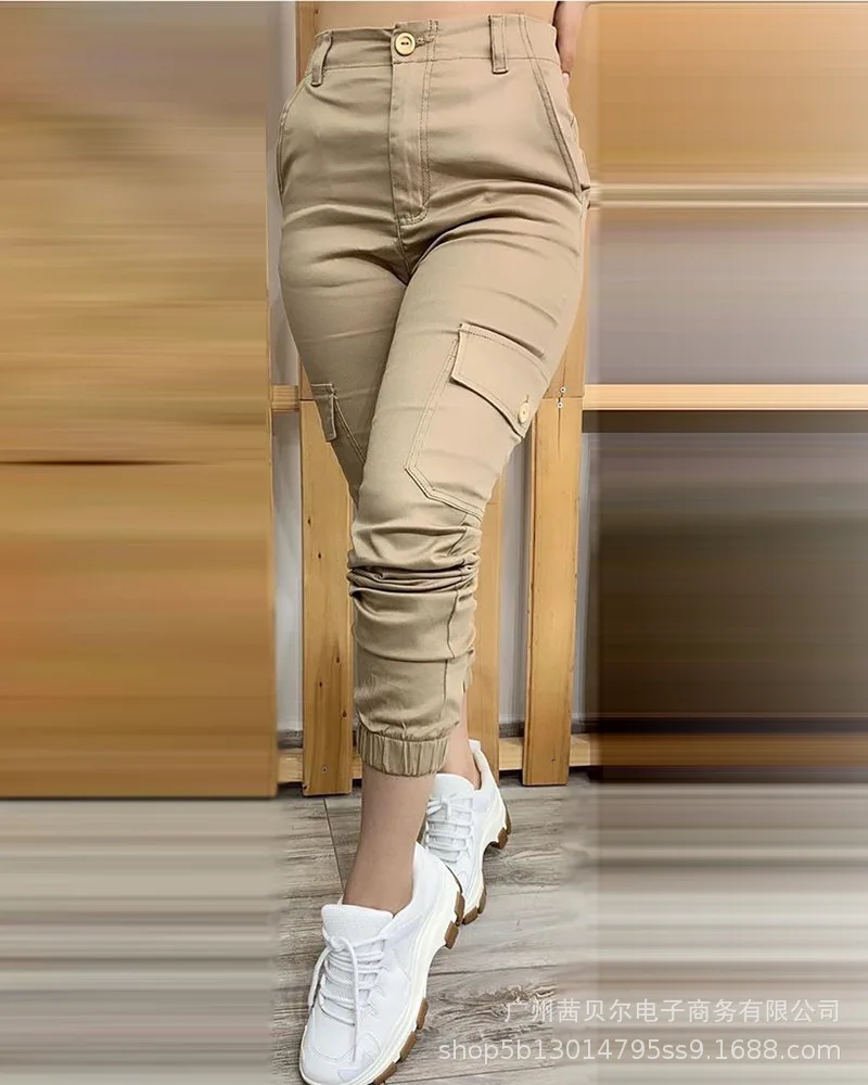 2021 Women's Cargo Pants Outwear Pockets Office Outwear High Waist Street Wear Female Trousers Street Wear Ladies Trousers
2021 Women's Cargo Pants Outwear Pockets Office Outwear High Waist Street Wear Female Trousers Street Wear Ladies Trousers