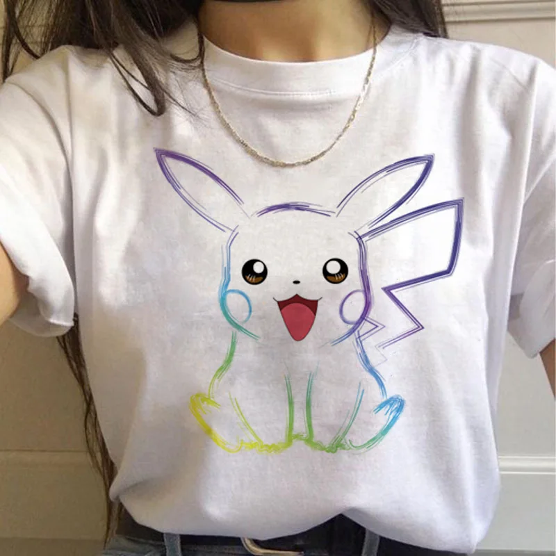Pikachu Cartoon Print Short Sleeve T-Shirt Top Women Harajuku Casual T Shirts Summer New Pokemon Anime Ladies Girls Clothes Tops 
Pikachu Cartoon Print Short Sleeve T-Shirt Top Women Harajuku Casual T Shirts Summer New Pokemon Anime Ladies Girls Clothes Tops