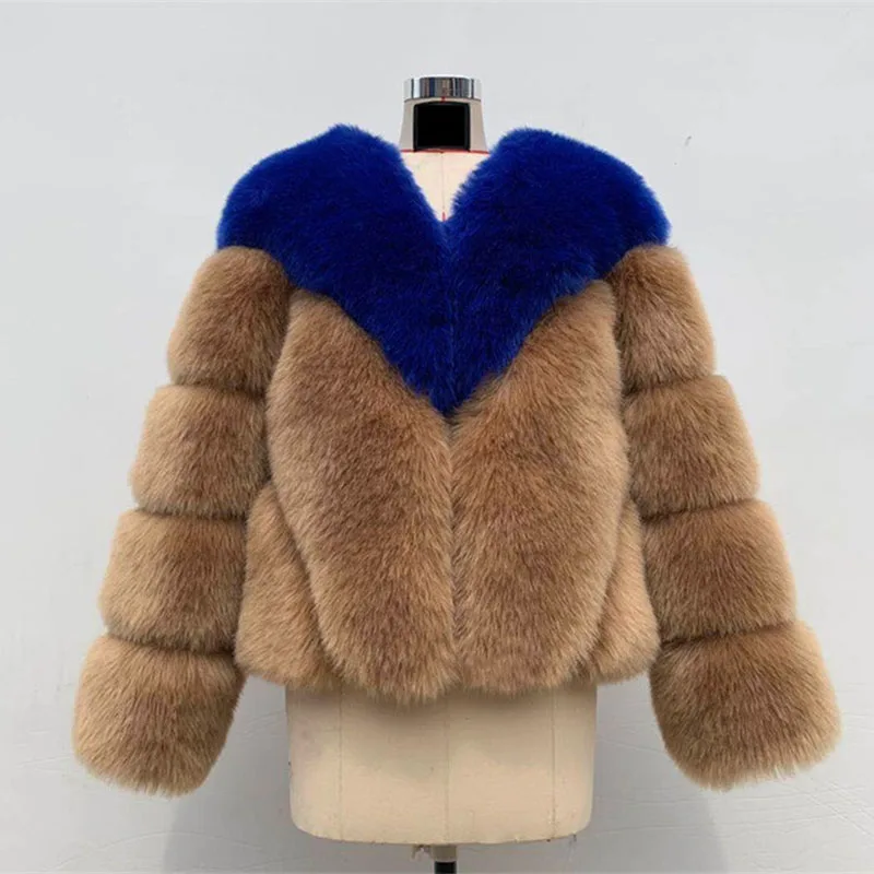 2020 New Faux Fur Jacket Women Winter Short Coat Fox Fur Outerwear Fashion Warm Stitching color Artificial fur Top Coats KW30
2020 New Faux Fur Jacket Women Winter Short Coat Fox Fur Outerwear Fashion Warm Stitching color Artificial fur Top Coats KW30