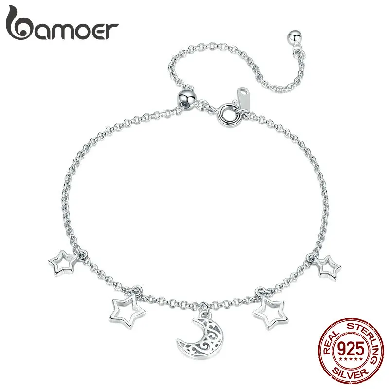 Fashion New 925 Sterling Silver Moon And Star Chain Link Bangles Bracelets for Women Sterling Silver Jewelry SCB107
Fashion New 925 Sterling Silver Moon And Star Chain Link Bangles Bracelets for Women Sterling Silver Jewelry SCB107