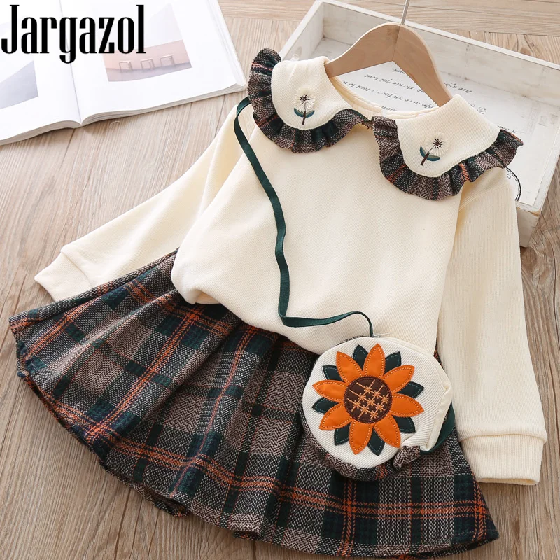 Jargazol Girls Ruffle Outfits Autumn Flower Sweatshirt&plaid Pleated Skirt with Sunflower Bag Teenagers Girl Clothing Costume
Jargazol Girls Ruffle Outfits Autumn Flower Sweatshirt&plaid Pleated Skirt with Sunflower Bag Teenagers Girl Clothing Costume