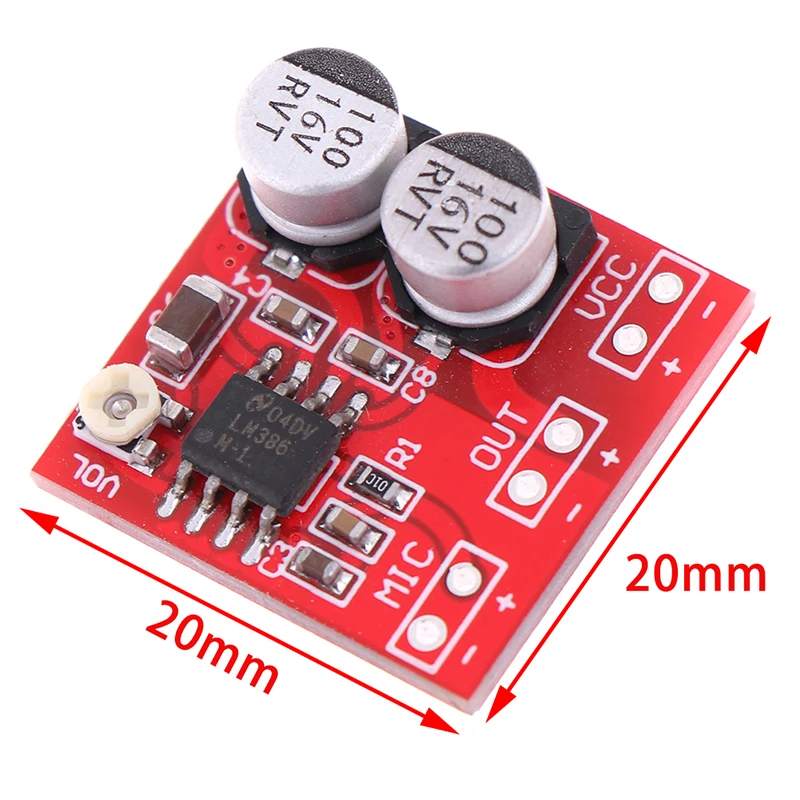 Новый горячий DC 5 V-12 V электрический микрофон усилитель мощности плата LM386