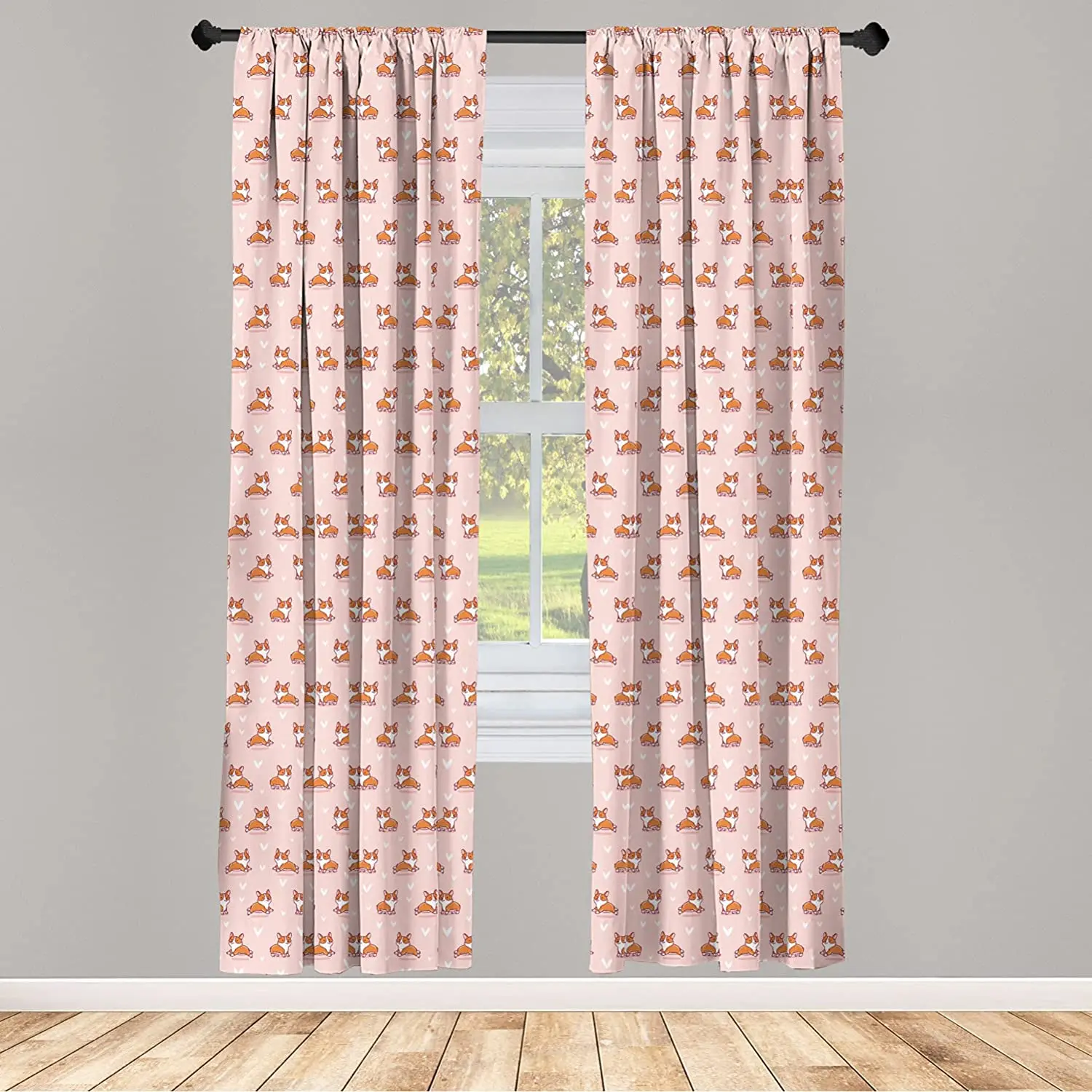 Dog Lover Curtains Little Corgi Jumping Running and Standing Cartoon Hearts Window Treatments for Living Room Bedroom Decor
Dog Lover Curtains Little Corgi Jumping Running and Standing Cartoon Hearts Window Treatments for Living Room Bedroom Decor