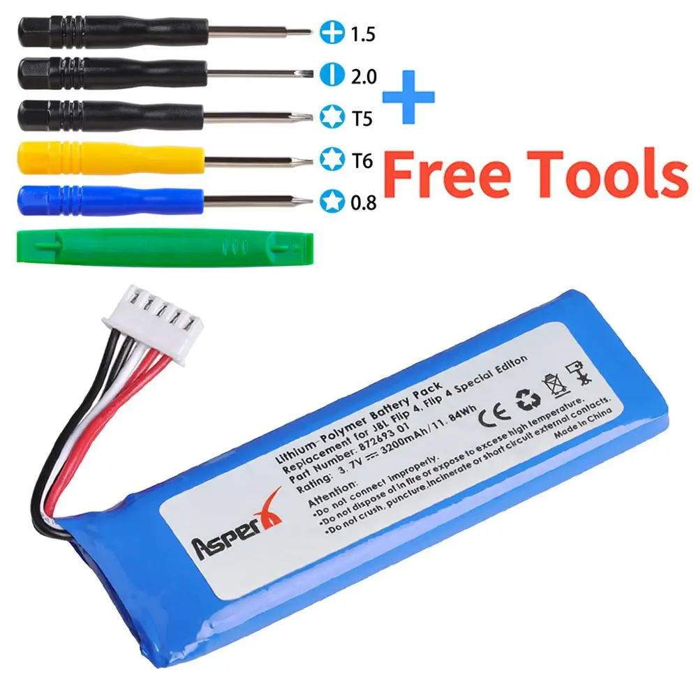 for JBL Flip 4 /Flip 4 Special Edition battery New replacement GSP872693 01 3.7v 3200mah battery
for JBL Flip 4 /Flip 4 Special Edition battery New replacement GSP872693 01 3.7v 3200mah battery