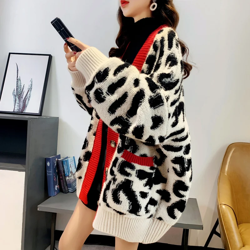 Women Fashion Long Sweater And Cardigans Open Stitch Leopard Casual Cardigans Spring Autumn Loose Oversized Knit Jacket Out Coat
Women Fashion Long Sweater And Cardigans Open Stitch Leopard Casual Cardigans Spring Autumn Loose Oversized Knit Jacket Out Coat