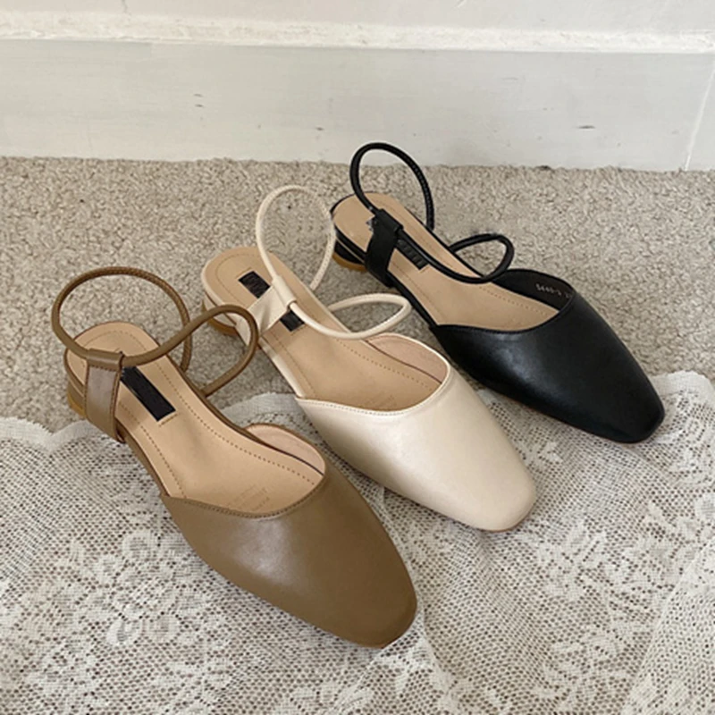 Bailamos 2021 Spring Women Slingbacks Sandals Square Low Heel Elegant Pumps Round Toe Slip On Shallow Sandal Shoes Mujer Slides 
Bailamos 2021 Spring Women Slingbacks Sandals Square Low Heel Elegant Pumps Round Toe Slip On Shallow Sandal Shoes Mujer Slides