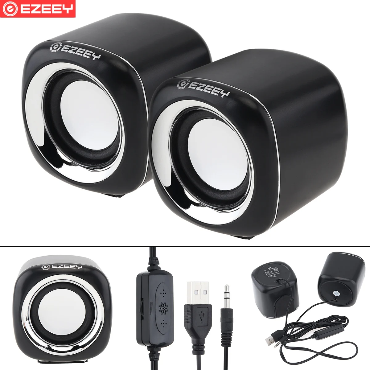 A1 3W Mini USB 2.0 Subwoofer Speakers with 3.5mm Stereo Jack and USB Powered Support Volume Control for PC Laptop Smartphones
A1 3W Mini USB 2.0 Subwoofer Speakers with 3.5mm Stereo Jack and USB Powered Support Volume Control for PC Laptop Smartphones