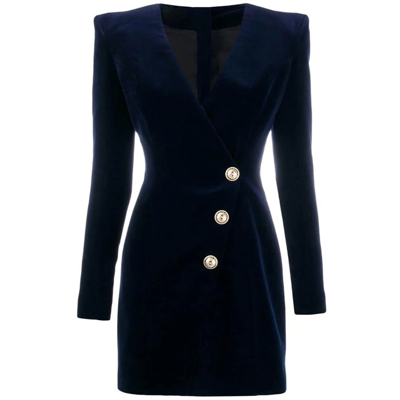 High Quality New Fashion Solid Color Velvet V-Neck Long Sleeve 3 Metal Buttons Back Zipper Slim Dress Dark Blue And Black
High Quality New Fashion Solid Color Velvet V-Neck Long Sleeve 3 Metal Buttons Back Zipper Slim Dress Dark Blue And Black