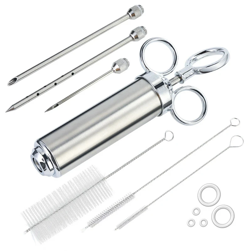 Stainless Steel Meat Marinade Injector Kit Grill turkey BBQ Seasoning Sauce Flavor Needle Cooking Syringe For Thanksgiving
Stainless Steel Meat Marinade Injector Kit Grill turkey BBQ Seasoning Sauce Flavor Needle Cooking Syringe For Thanksgiving