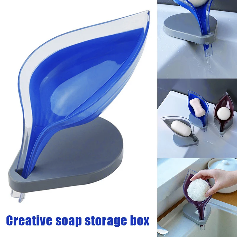 Bathroom Decor Leaf Shape Hollow Soap Holder Drainage Storage Holder Container Toilet Drain Laundry Soap Box Punching Sucker-30 
Bathroom Decor Leaf Shape Hollow Soap Holder Drainage Storage Holder Container Toilet Drain Laundry Soap Box Punching Sucker-30