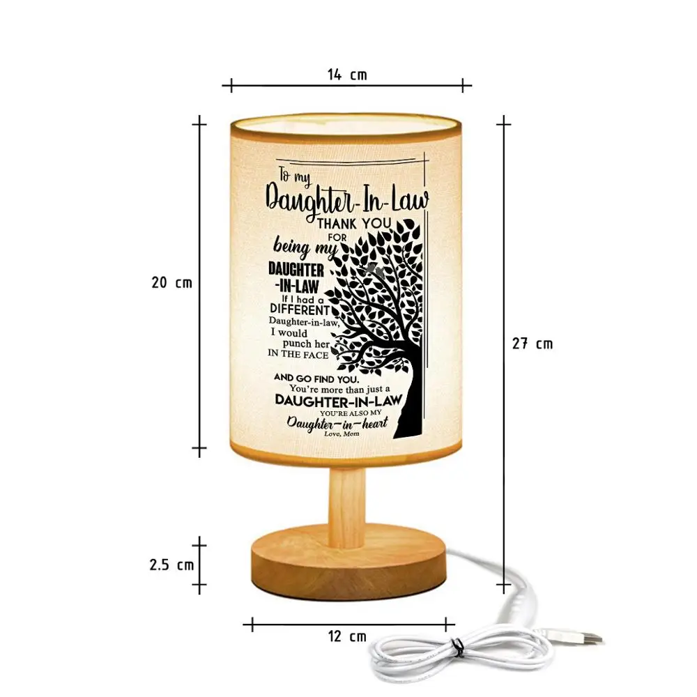 Mom To My Daughter Bedside Lamp Night Light Warm White Bulb Gift Wood Table lamp
Mom To My Daughter Bedside Lamp Night Light Warm White Bulb Gift Wood Table lamp