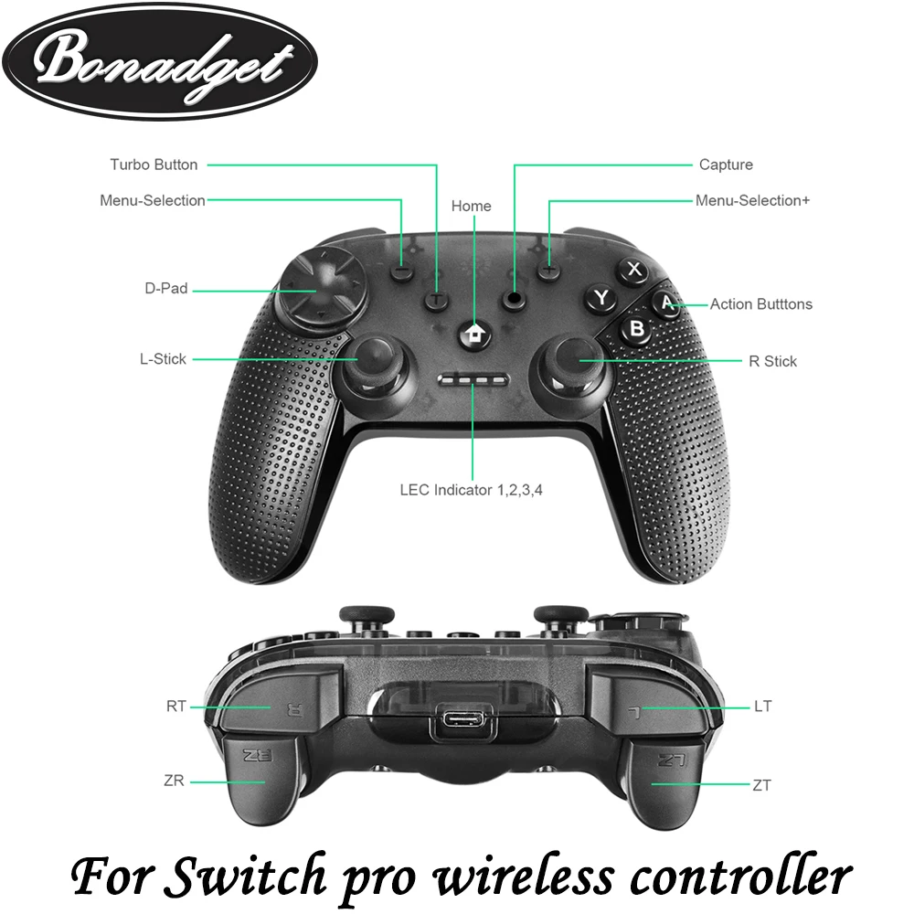 Bonadget For Nintendo Switch Pro Controller Wireless Black Game Console With Vibration Joystick Apply To PC Or TV Family Gamers
Bonadget For Nintendo Switch Pro Controller Wireless Black Game Console With Vibration Joystick Apply To PC Or TV Family Gamers