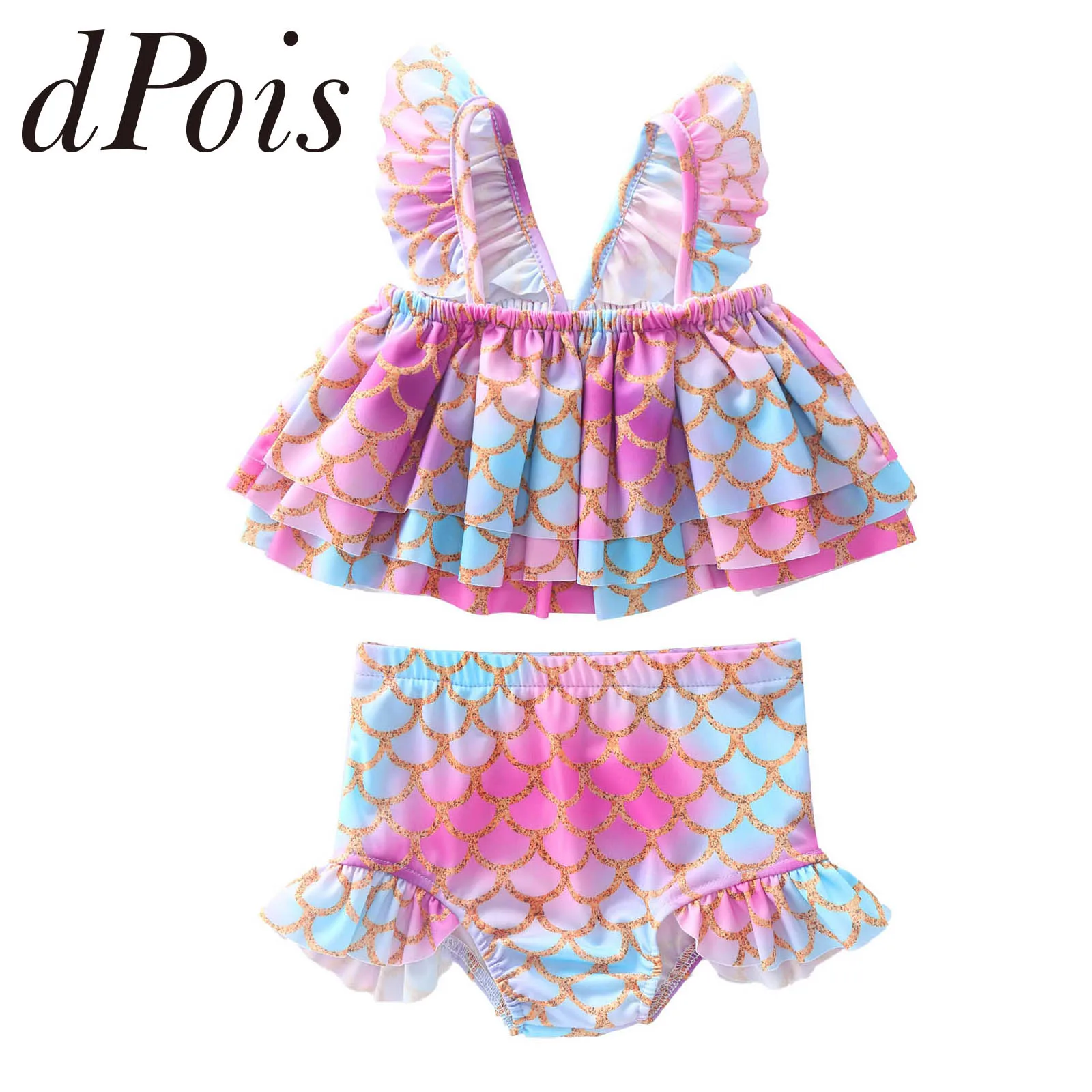 2Pcs Baby Girls Fashion Ruffle Swimsuit Fish Scales Printed High Waist Swimsuit Kids Bikinis Sets Beach Girl's Princess Swimwear
2Pcs Baby Girls Fashion Ruffle Swimsuit Fish Scales Printed High Waist Swimsuit Kids Bikinis Sets Beach Girl's Princess Swimwear