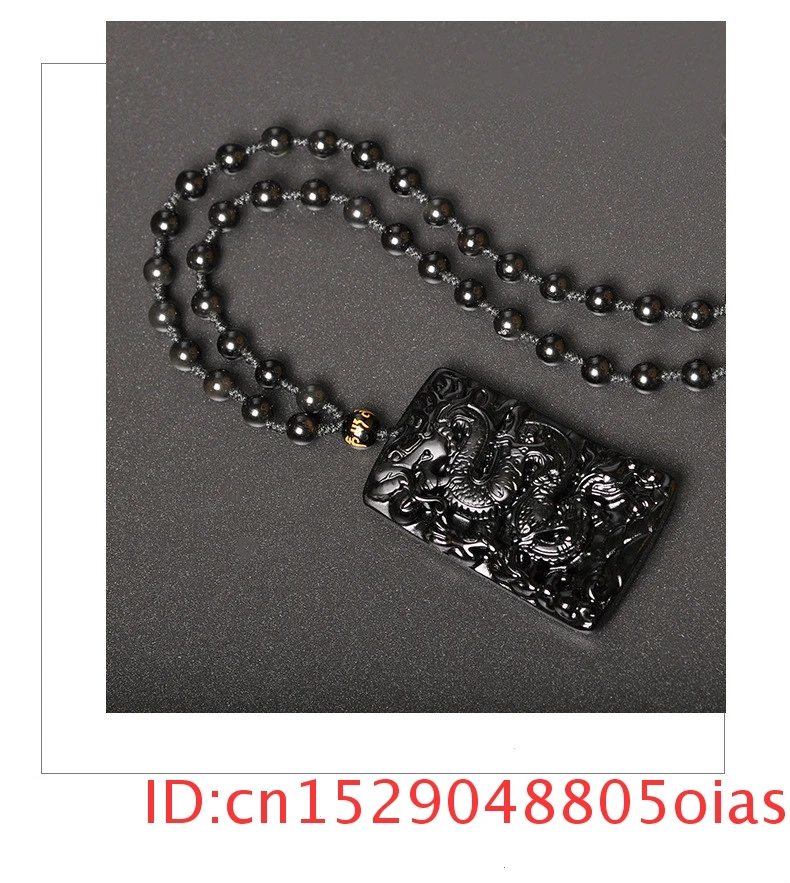 Ожерелье из натуральных черных ОБСИДИАНОВЫХ бусин ручная работа Нефритовый