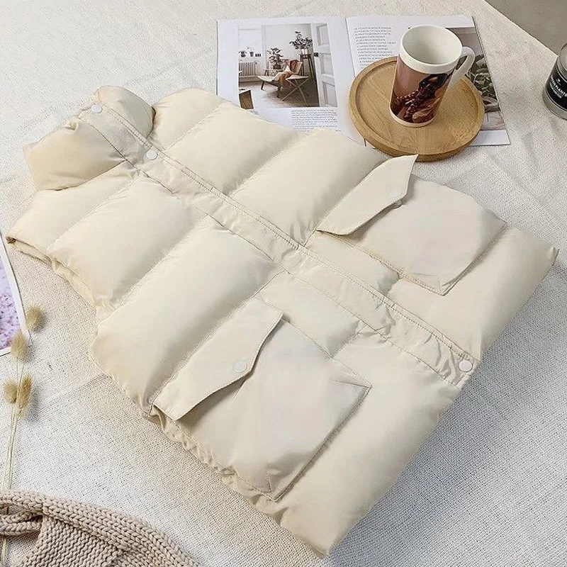 New Women Autumn And Winter Vest Filling Cotton Solid Color Zipper Sleeveless Jacket
New Women Autumn And Winter Vest Filling Cotton Solid Color Zipper Sleeveless Jacket