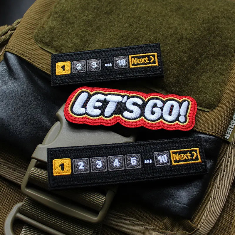 Long Strip Full Embroidered Patches Chest Strip Badge LET'S GO Tactical Patch Digital Armband NEXT Personalized Bag Sticker
Long Strip Full Embroidered Patches Chest Strip Badge LET'S GO Tactical Patch Digital Armband NEXT Personalized Bag Sticker