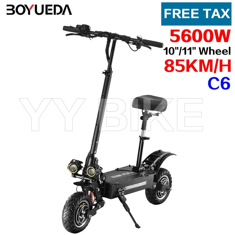BOYUEDA C6c 11 Inch Wheel Folding Electric Scooter 5600W 60V 38AH 85KM/H Mobility Balance Skateboard Road Off-road E-Scooter
BOYUEDA C6c 11 Inch Wheel Folding Electric Scooter 5600W 60V 38AH 85KM/H Mobility Balance Skateboard Road Off-road E-Scooter