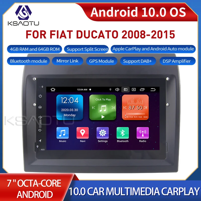 KSAOTU 7122 7" 8-Core Android 10.0 Car Stereo Carplay DSP DAB+ GPS WiFi USB DVB-T 4G TPMS Canbus OBD2 For FIAT DUCATO
KSAOTU 7122 7" 8-Core Android 10.0 Car Stereo Carplay DSP DAB+ GPS WiFi USB DVB-T 4G TPMS Canbus OBD2 For FIAT DUCATO