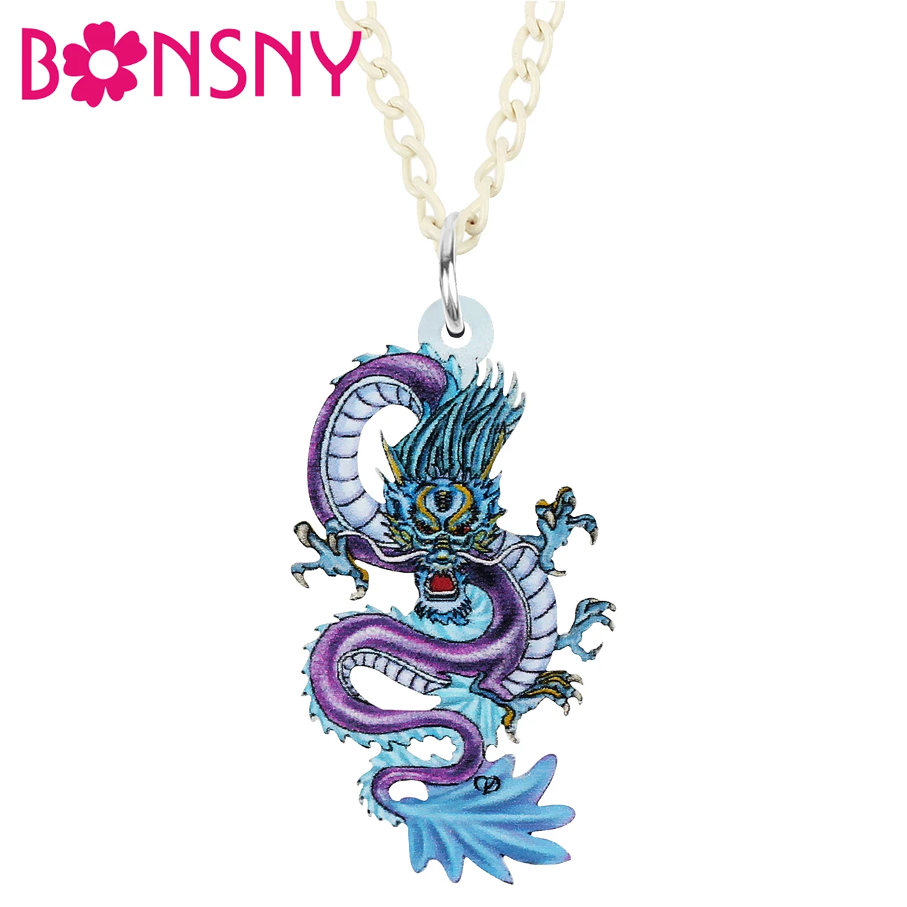 Bonsny Acrylic Cute Blue Dragon Chinese Long Necklace Trendy Pendant Chain Unique Gifts Party Jewelry For Women Girls Charms
Bonsny Acrylic Cute Blue Dragon Chinese Long Necklace Trendy Pendant Chain Unique Gifts Party Jewelry For Women Girls Charms