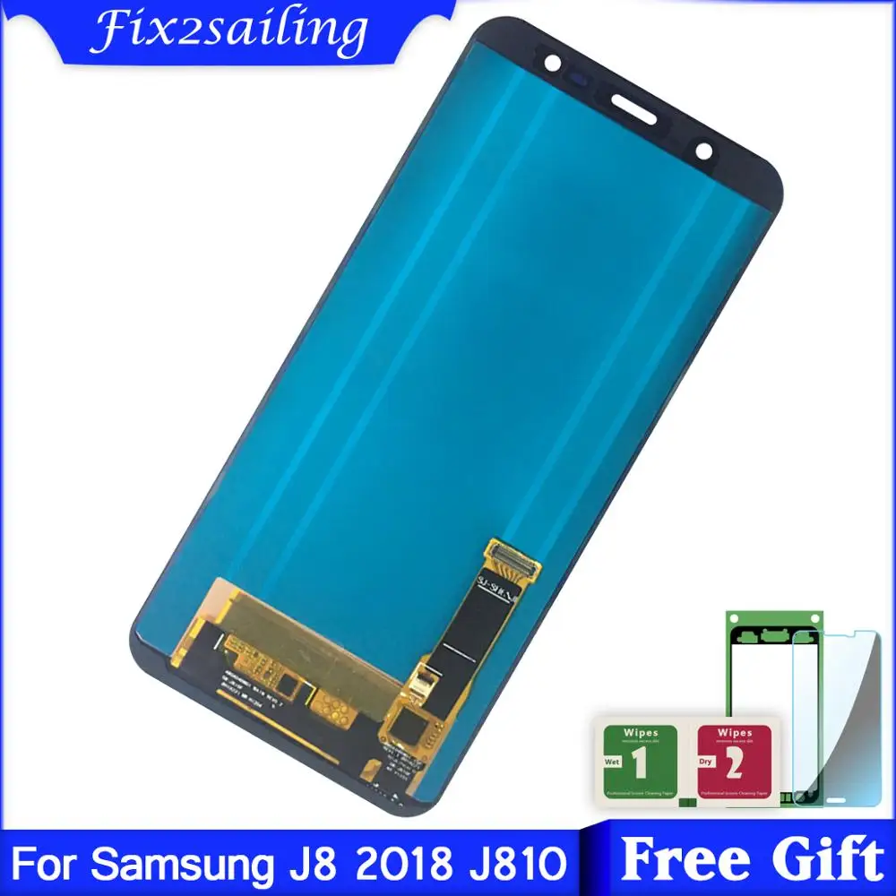Фото 100% протестированный ЖК дисплей для Samsung Galaxy J8 2018 J810 J810F SM сенсорный экран